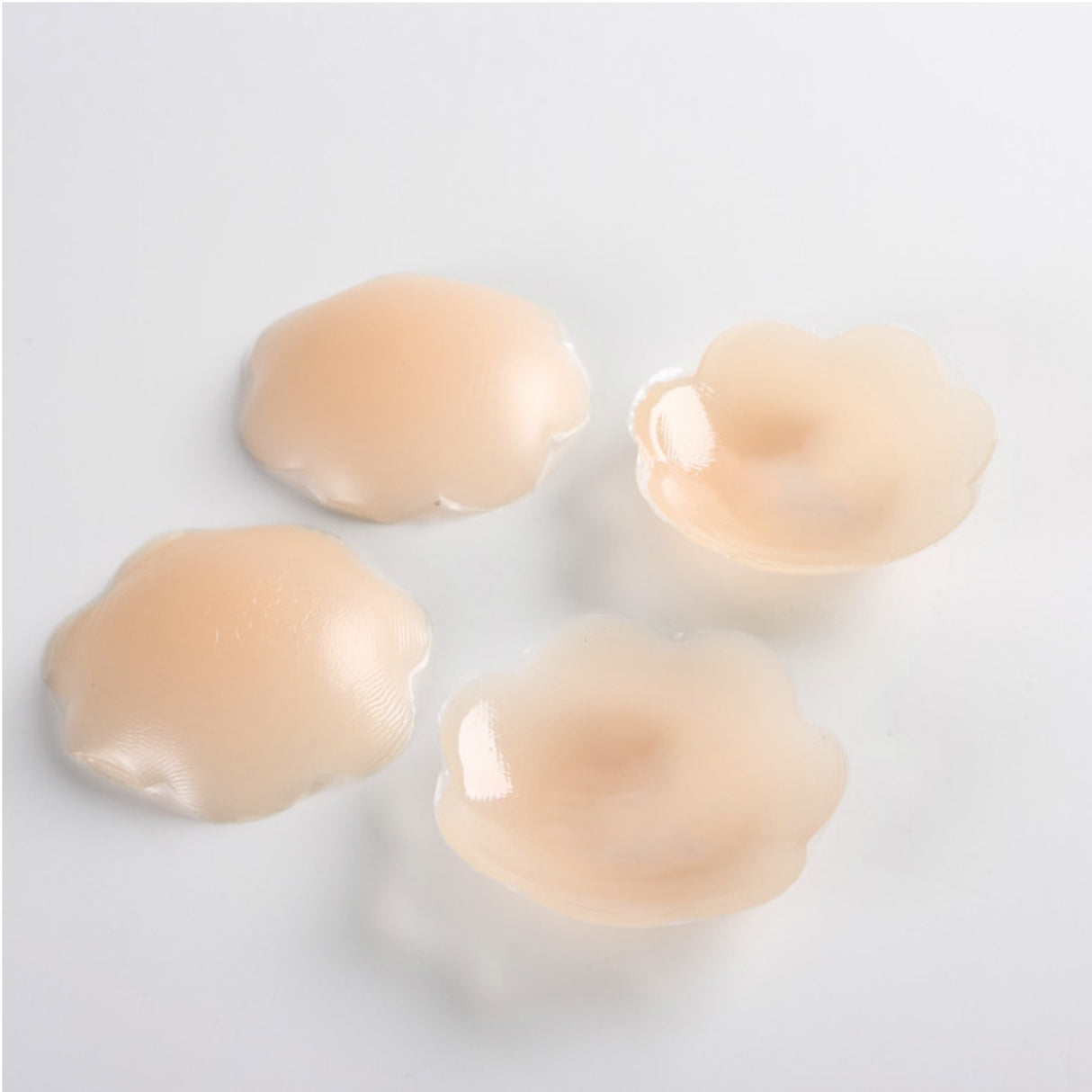 Set of 4 Pairs of Nipple Covers for Women - Seamless, Invisible, Adhesive & Sticky - 100% Silicone, Reusable and Washables Breast Pasties