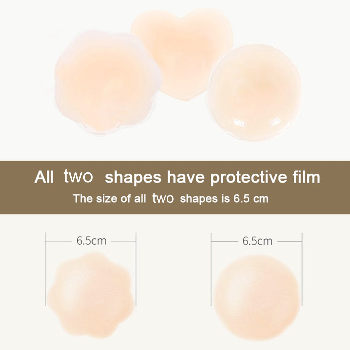 Set of 4 Pairs of Nipple Covers for Women - Seamless, Invisible, Adhesive & Sticky - 100% Silicone, Reusable and Washables Breast Pasties