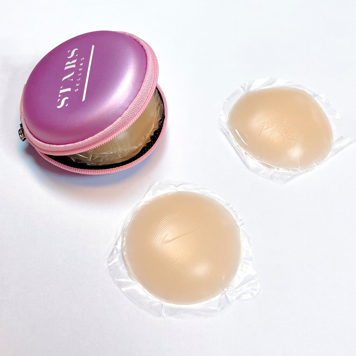 Set of 4 Pairs of Nipple Covers for Women - Seamless, Invisible, Adhesive & Sticky - 100% Silicone, Reusable and Washables Breast Pasties