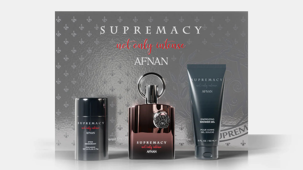 Supremacy Not Only Intense by Afnan - Extract de Parfum 3.4Fl.oz 100 ml, SHOWER GEL 150ML, DEODORANT STICK 75ML