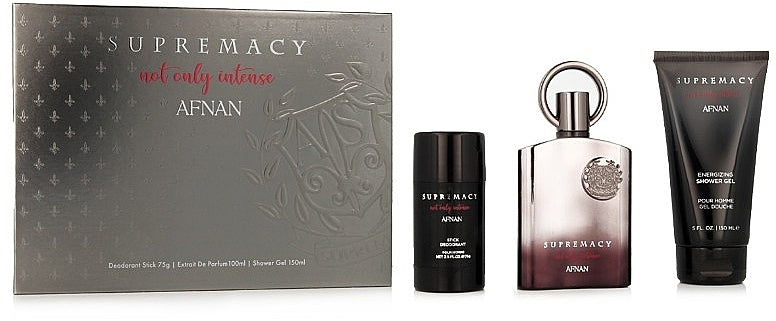 Supremacy Not Only Intense by Afnan - Extract de Parfum 3.4Fl.oz 100 ml, SHOWER GEL 150ML, DEODORANT STICK 75ML