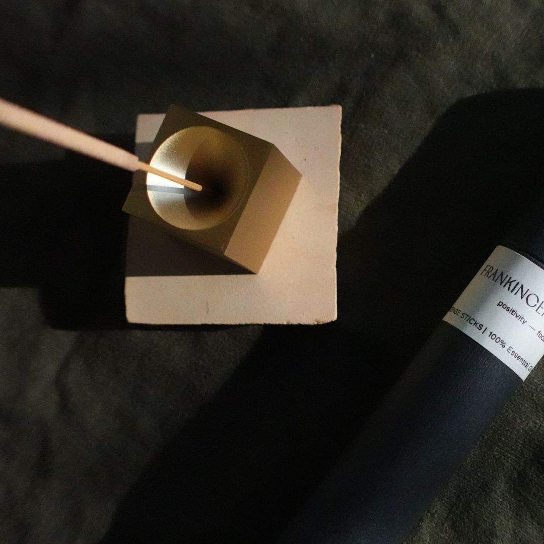 Tilley + Me Brass Cube Incense Holder - Minimalist & Stylish Design