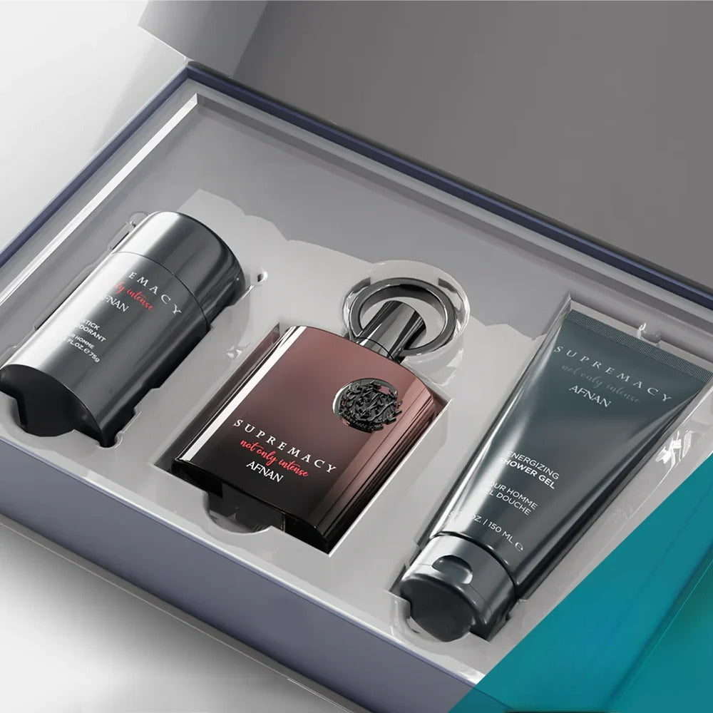 Supremacy Not Only Intense by Afnan - Extract de Parfum 3.4Fl.oz 100 ml, SHOWER GEL 150ML, DEODORANT STICK 75ML