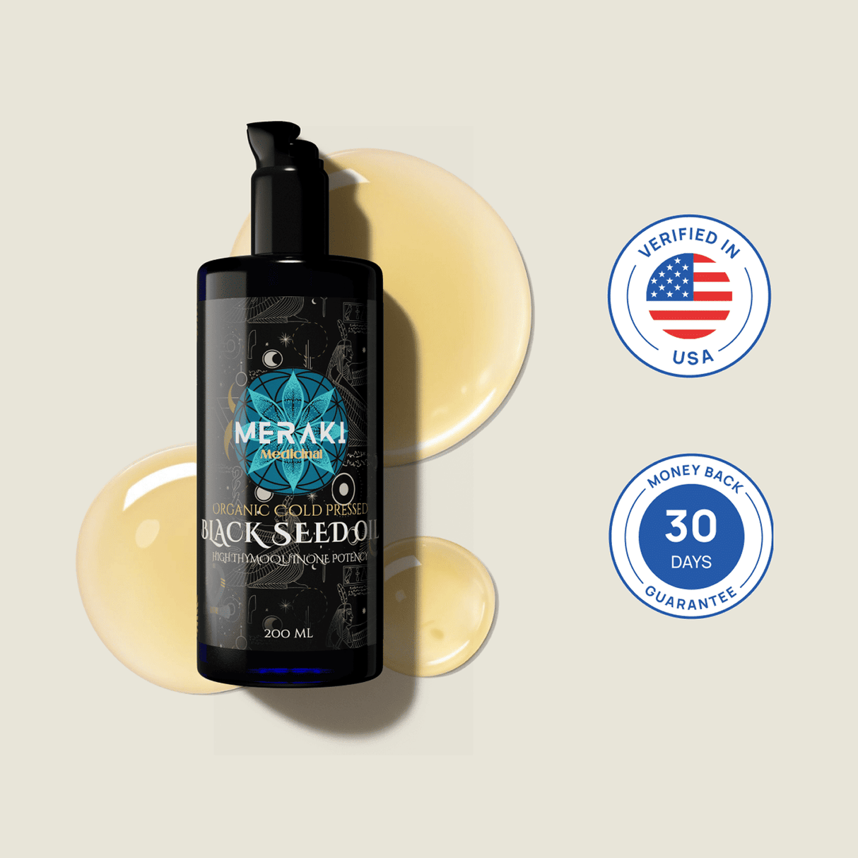 High Potency Cold-Pressed Organic Black Seed Oil with 3% Thymoquinone