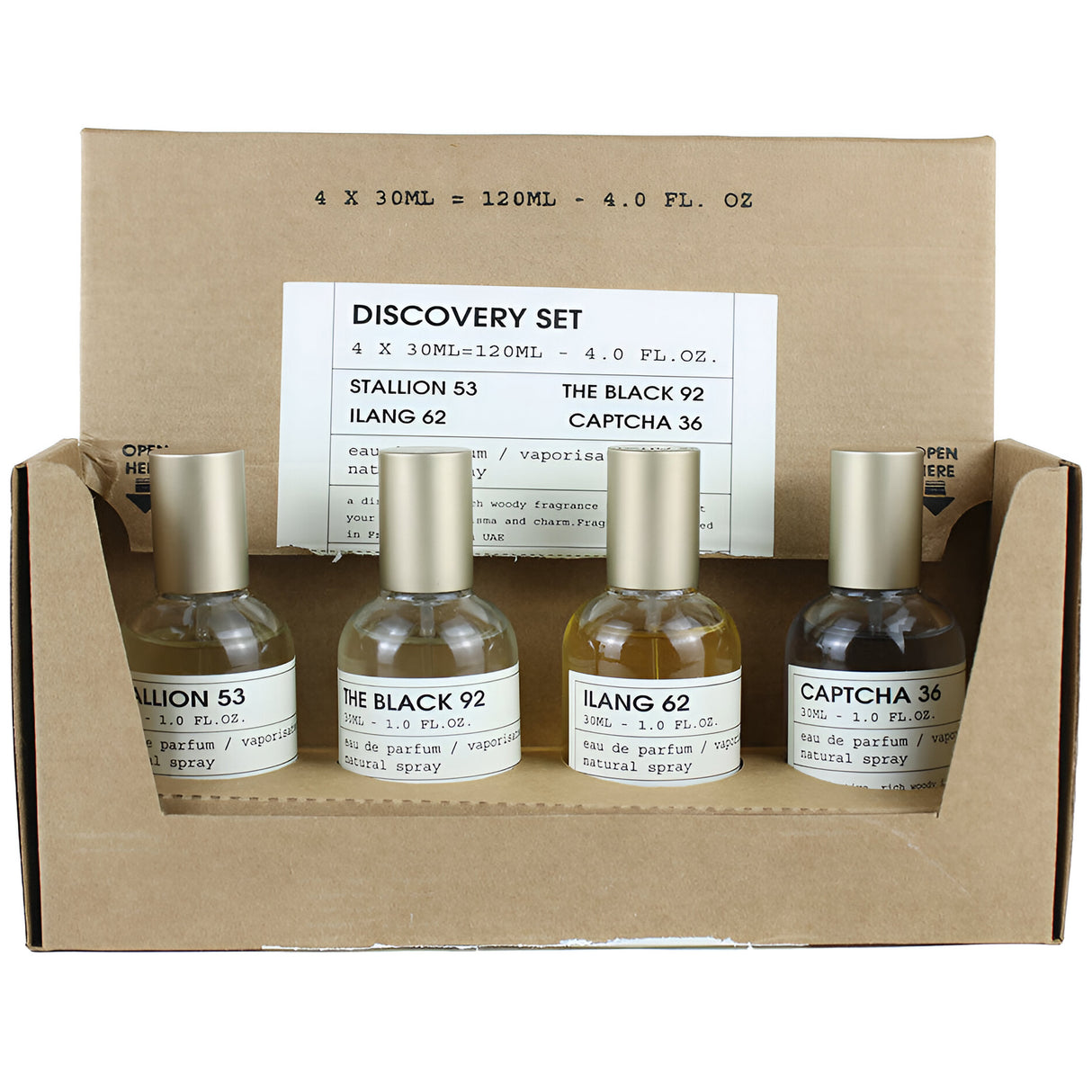 Discovery Set of 4 by Emper (Stallion 53, The Black 92, Ilang 62, Captcha 36). Unisex Eau de Parfum 30ml each (120ml Total).
