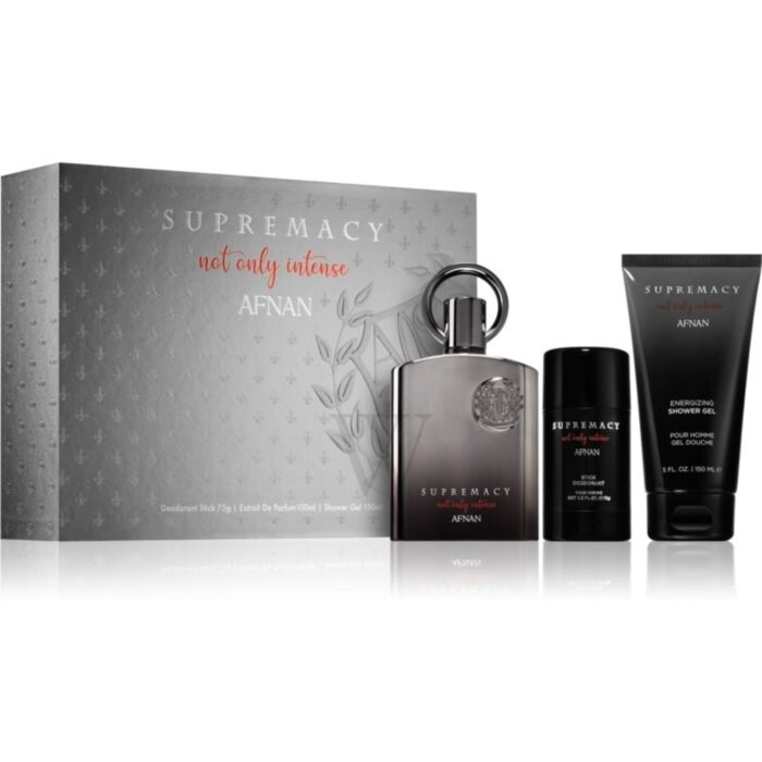 Supremacy Not Only Intense by Afnan - Extract de Parfum 3.4Fl.oz 100 ml, SHOWER GEL 150ML, DEODORANT STICK 75ML