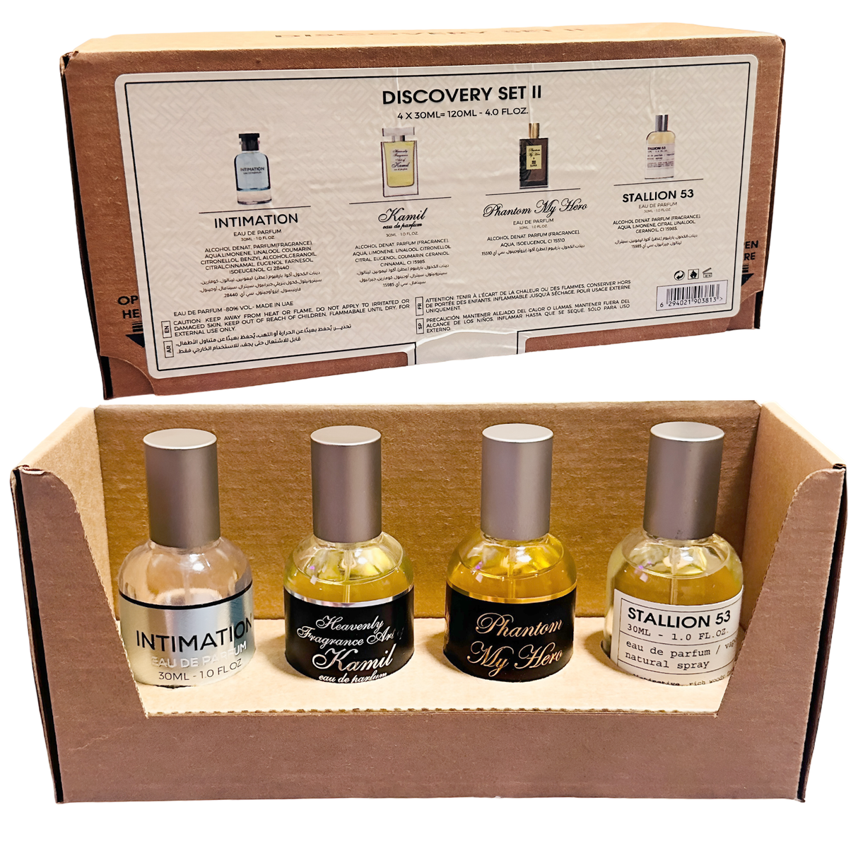 Discovery Set II  Emper ➤ Stallion 53 , Intimation, Kamil, Phantom My Hero Unisex Eau de Parfum 30ml each (120ml Total).